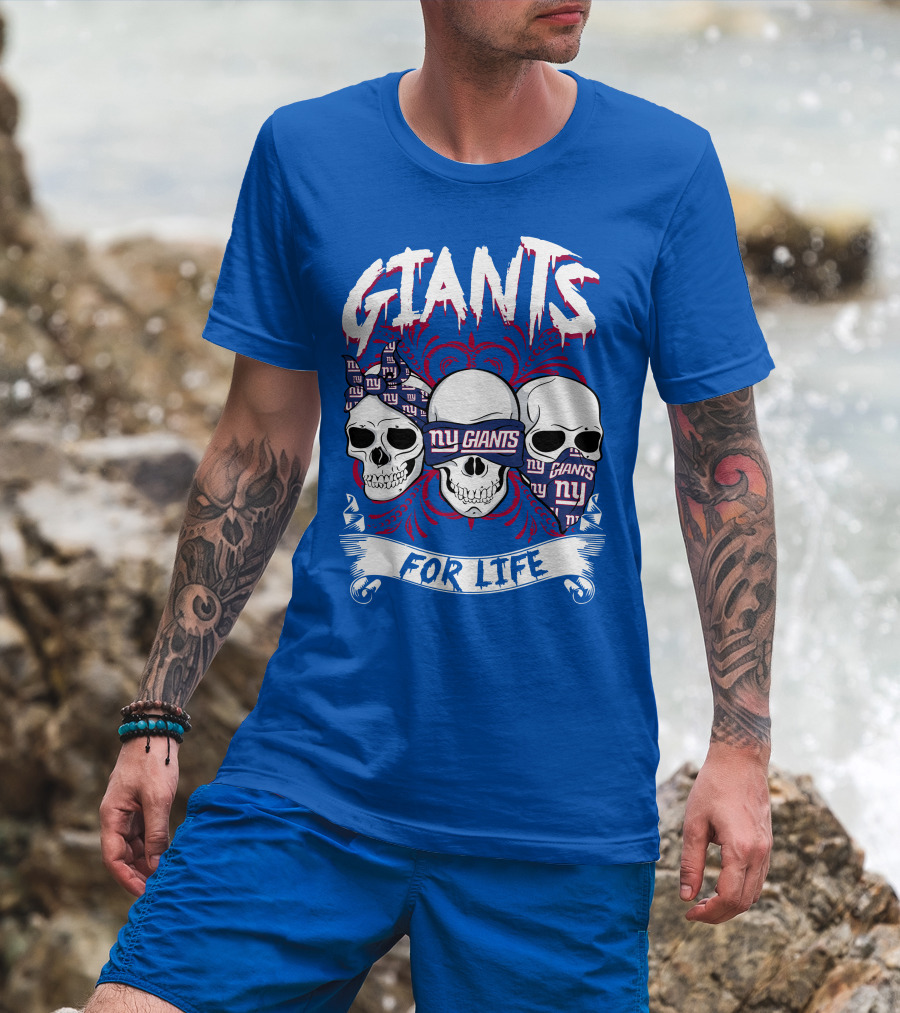 Giants Ny Giants Skulls For Life T-Shirt