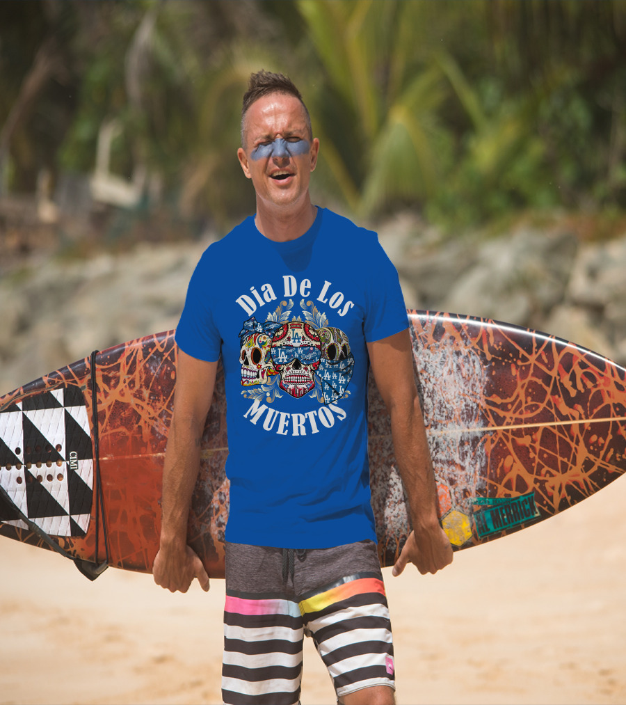 Dia De Los Muertos Dodgers La Skulls T-Shirt