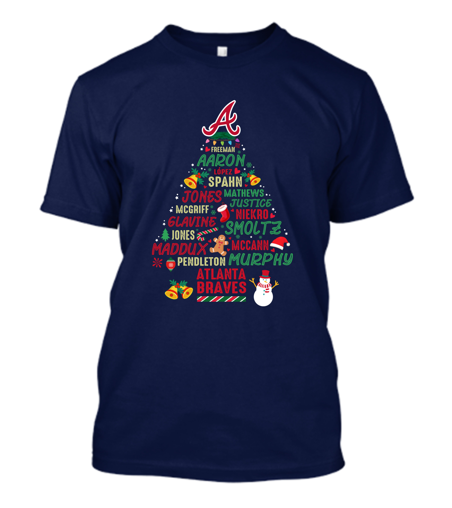 Atlanta Braves Christmas Tree T-Shirt