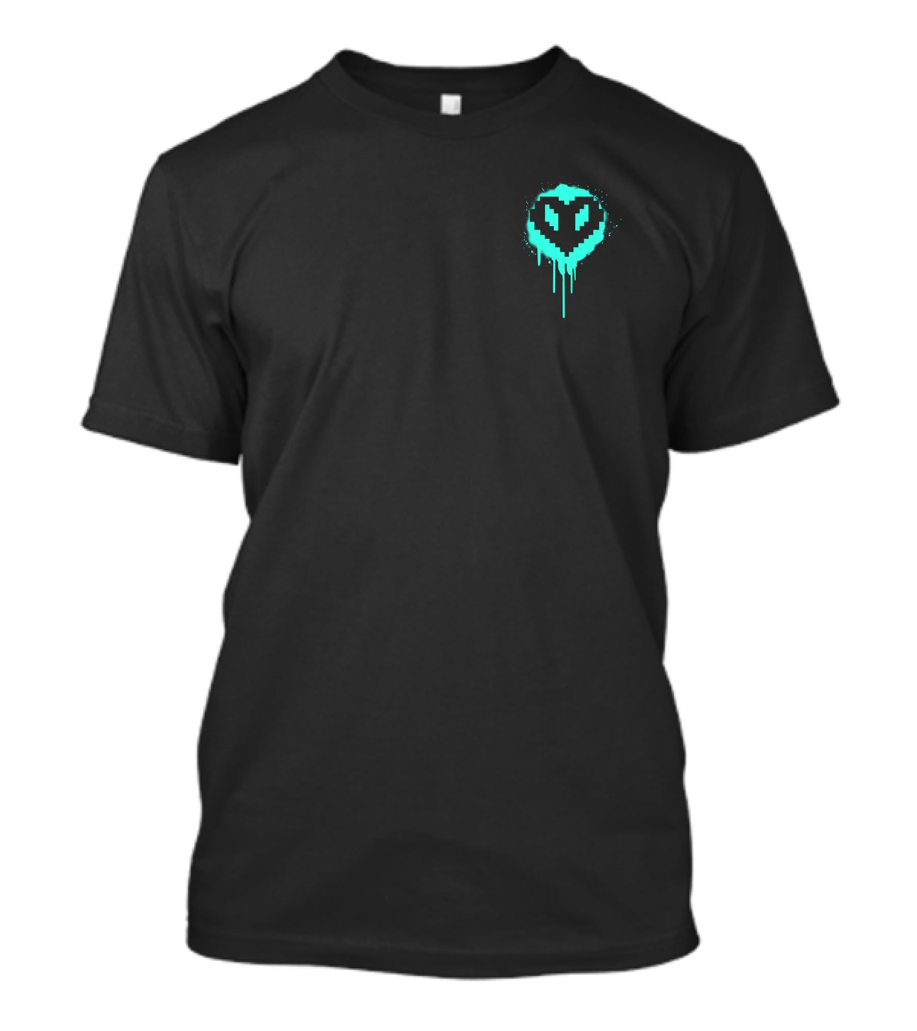Philza Middle Name Pixelated Heart Neon Glow Drip T-Shirt