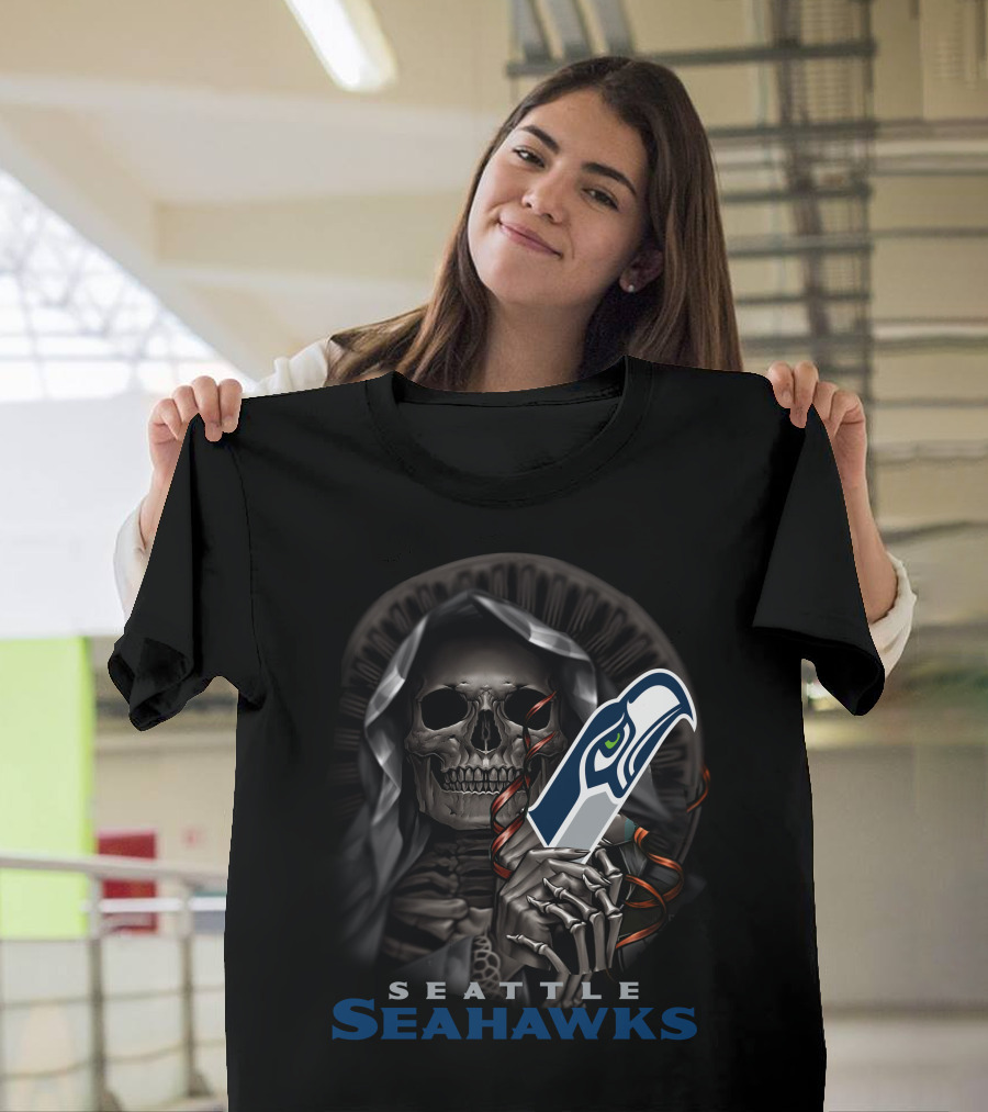 Seattle Seahawks Grim Reaper Holding T-Shirt
