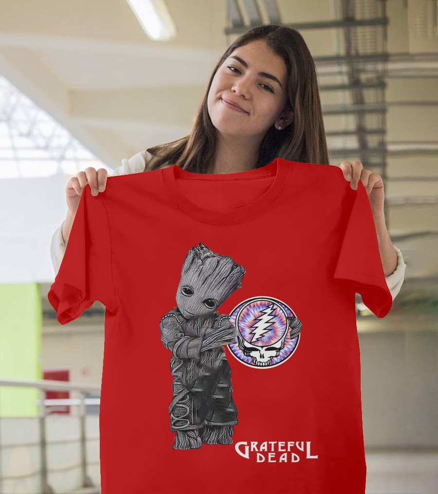 Grateful Dead 07 With Stylized Tree Character And Lightning Skull T-Shirt