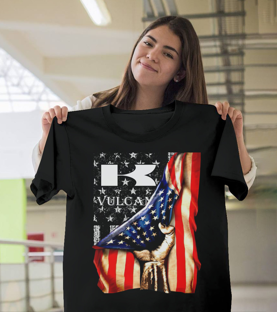 Vulcan Hand Gripping American Flag With Stars And Stripes T-Shirt