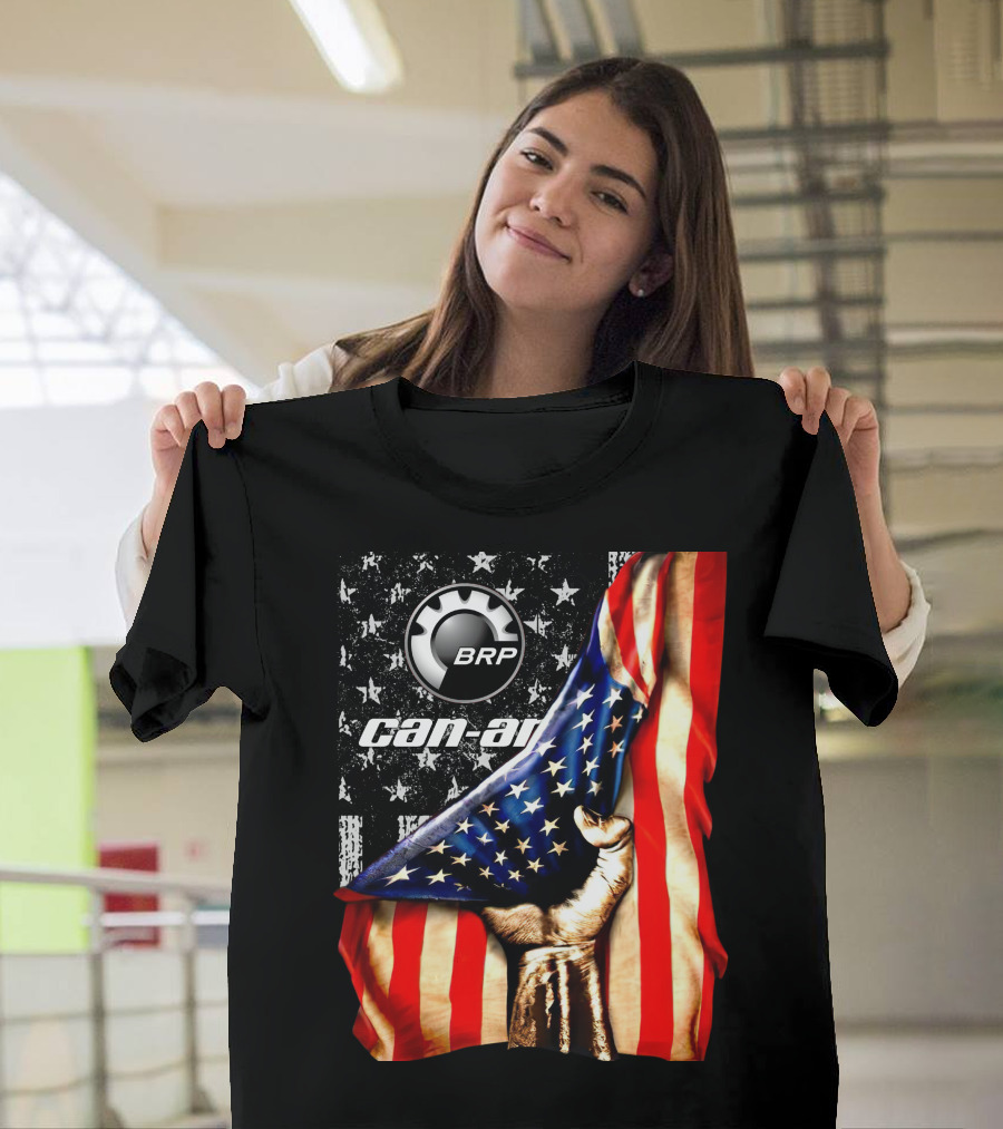BRP Can-Am American Flag Stars and Stripes Fist T-Shirt