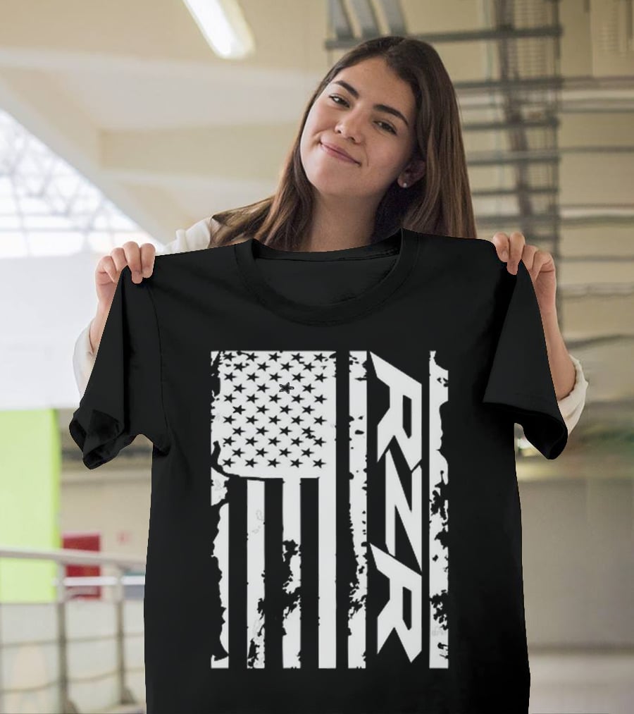 Rzr American Flag Distressed Style T-Shirt
