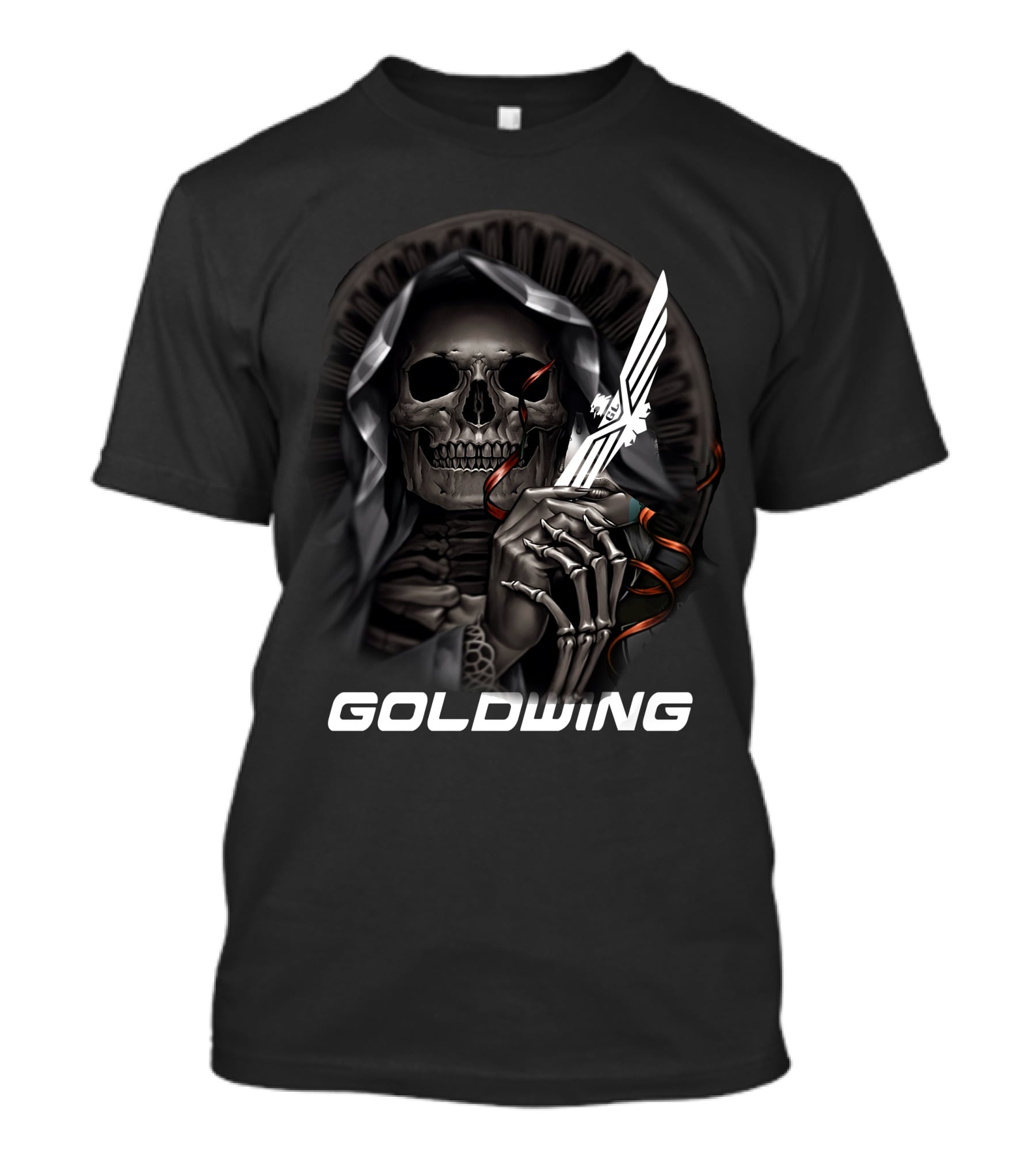 Goldwing Grim Reaper With Winged Knife T-Shirt