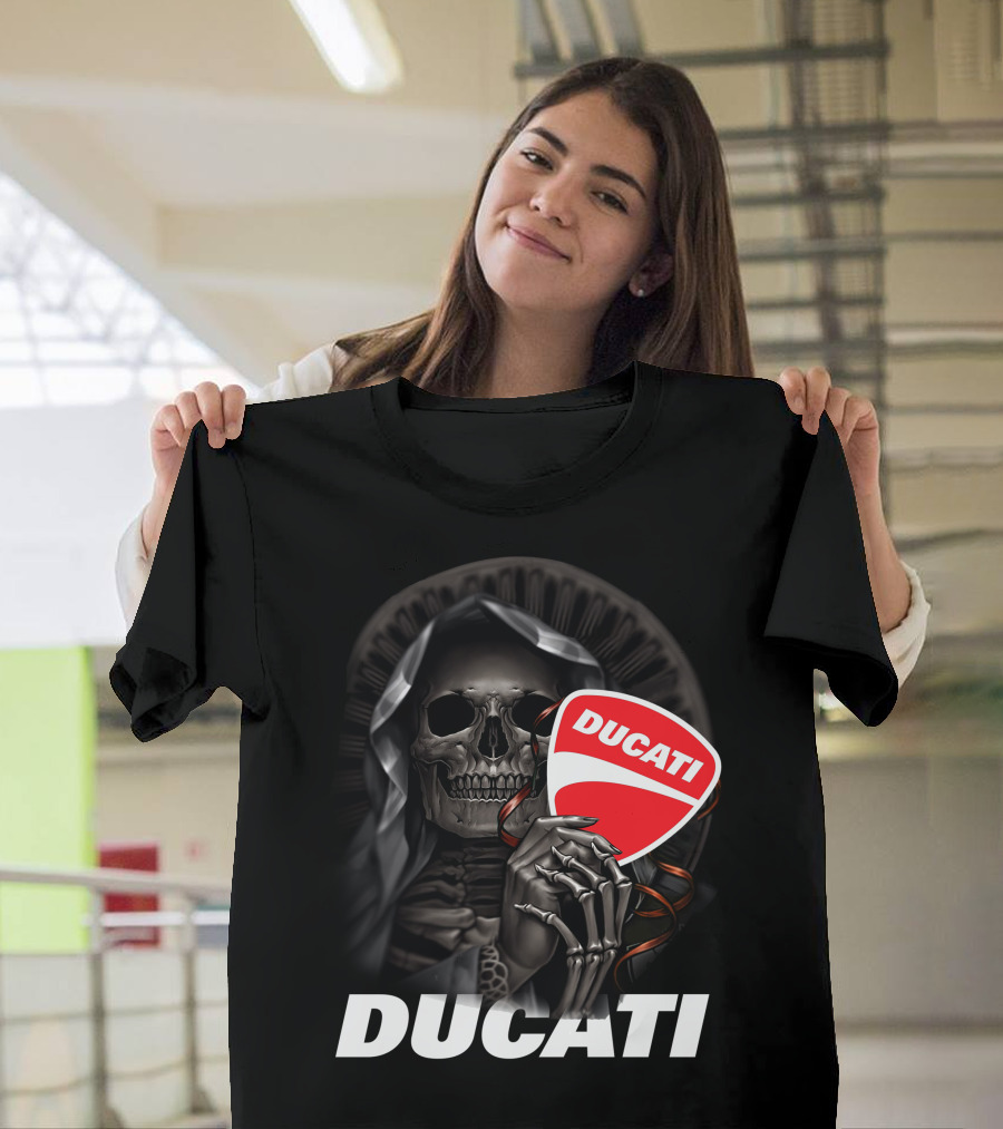 Ducati Skeleton Holding Logo T-Shirt