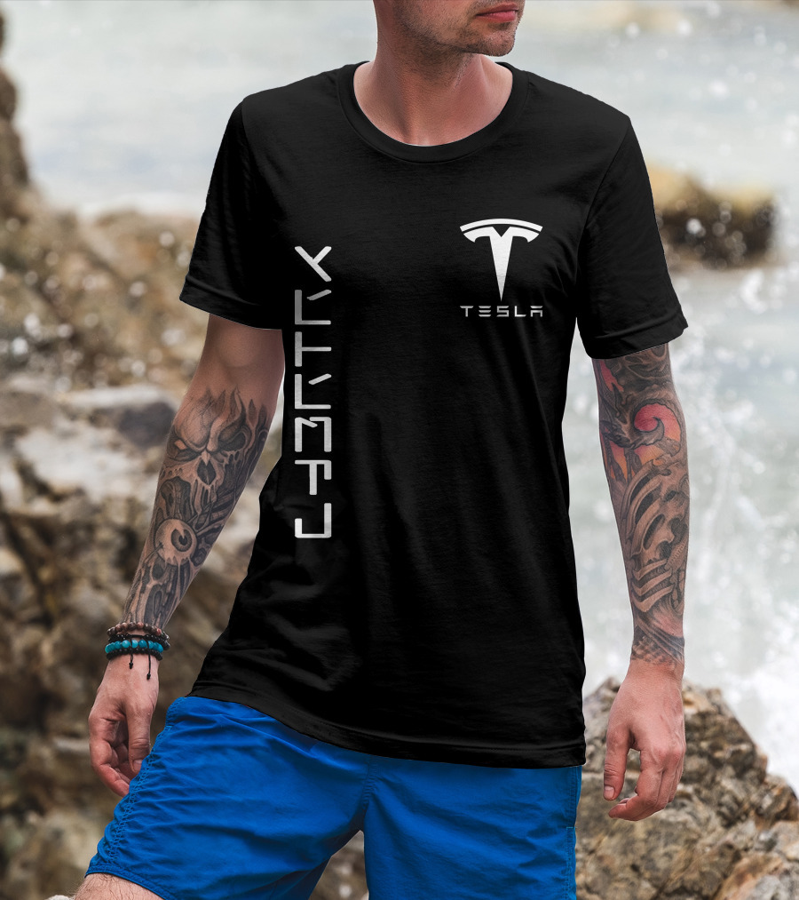 Tesla Cyb10 Futuristic Typography T-Shirt