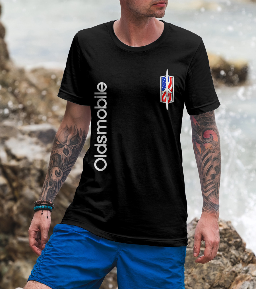 Oldsmobile Classic Logo With American Rocket Symbol T-Shirt