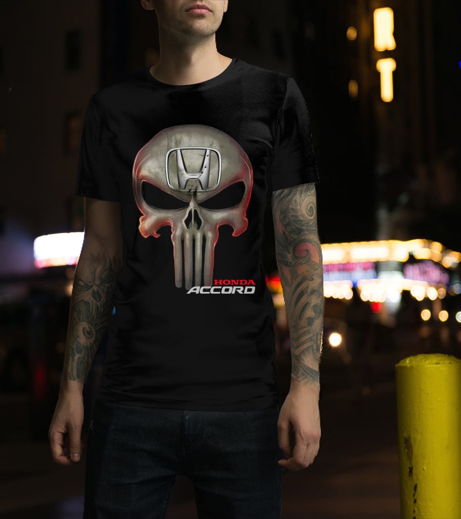Honda Accord Punisher Skull T-Shirt