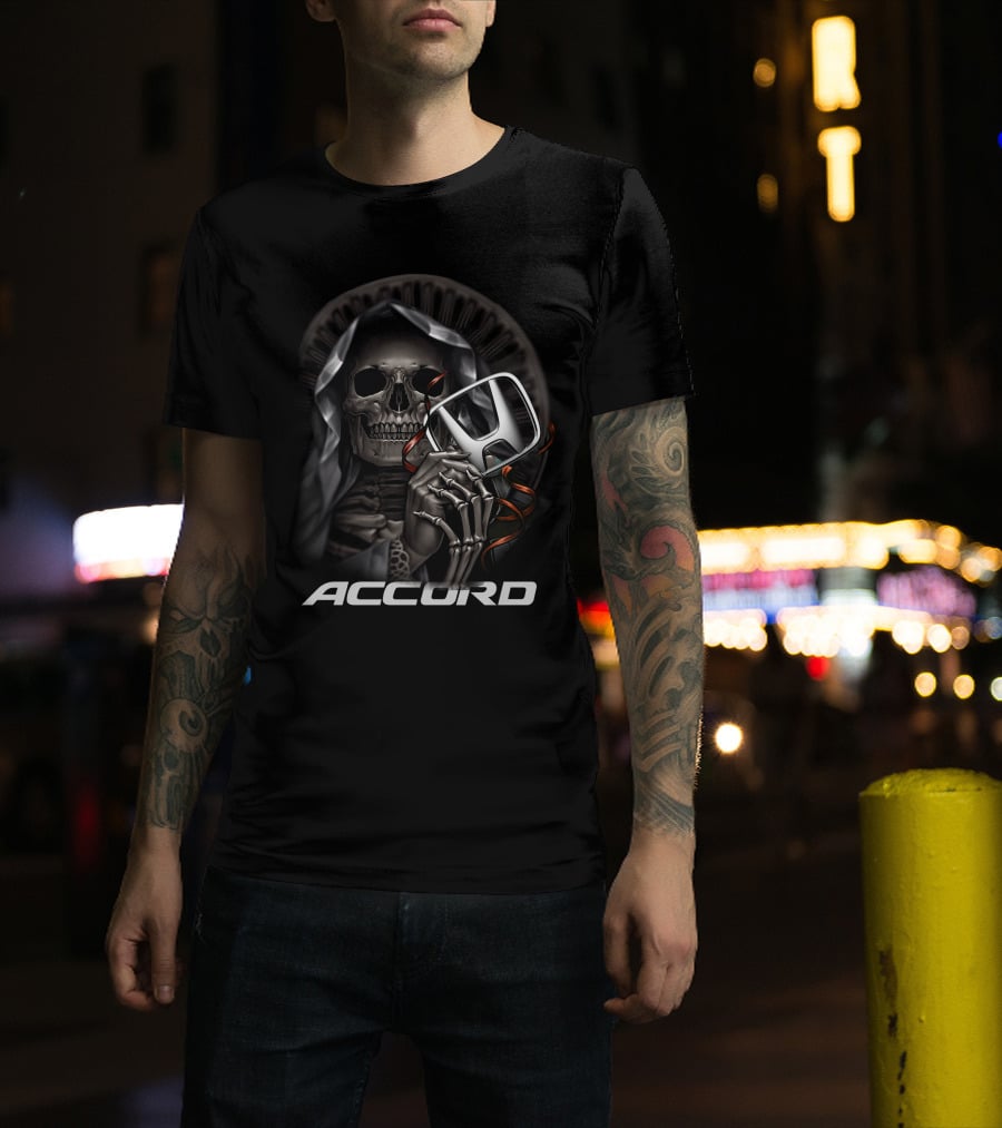 Accord Grim Reaper Skull Holding Honda T-Shirt