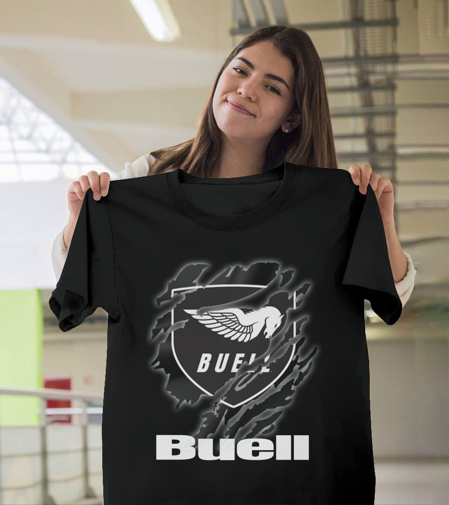 Buell Winged Horse Logo Claw Marks T-Shirt