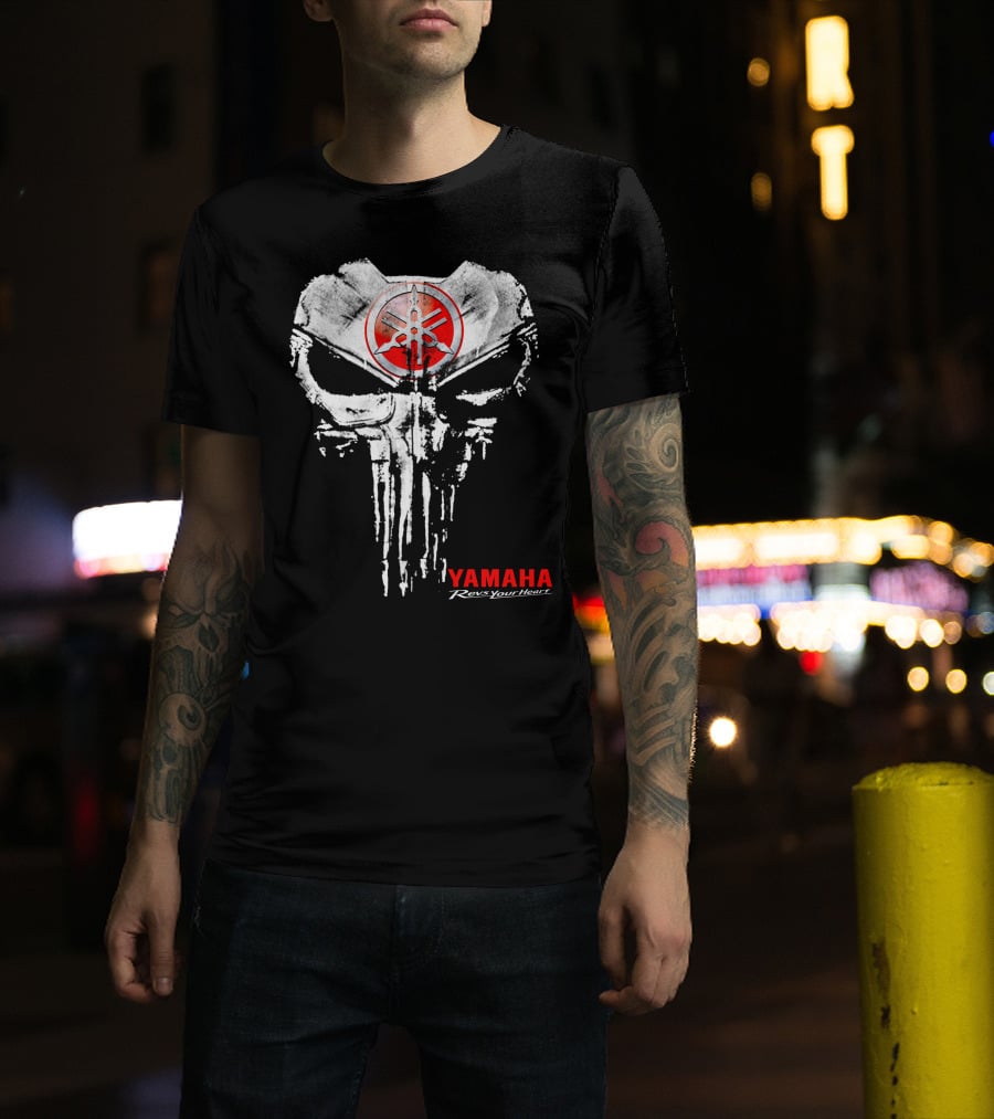 Yamaha Revs Your Heart Skull T-Shirt