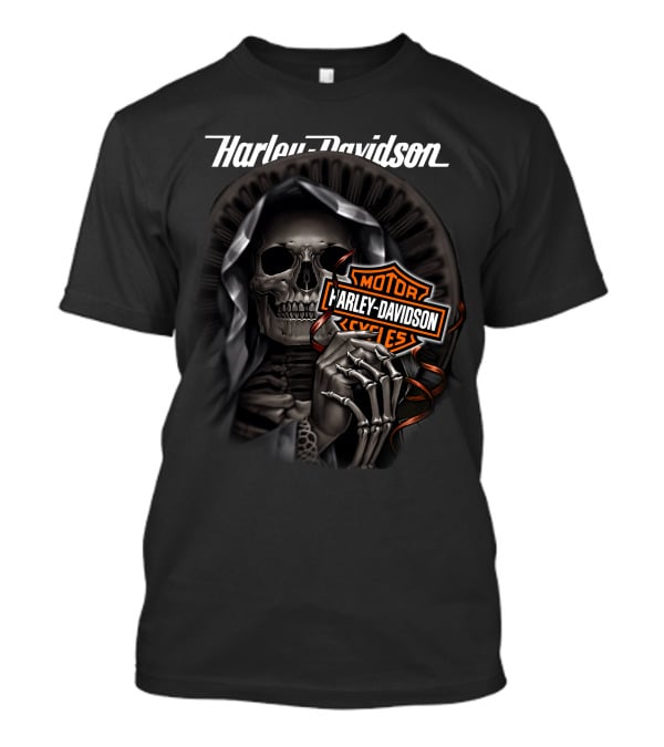 Harley Davidson Grim Reaper Skull Holding T-Shirt