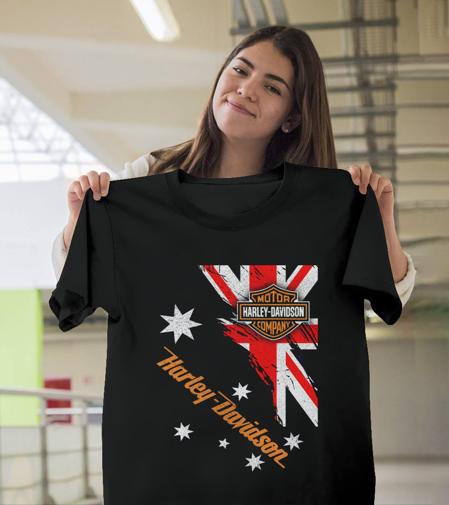 Harley Davidson Motor Company Australia Union Jack Stars T-Shirt