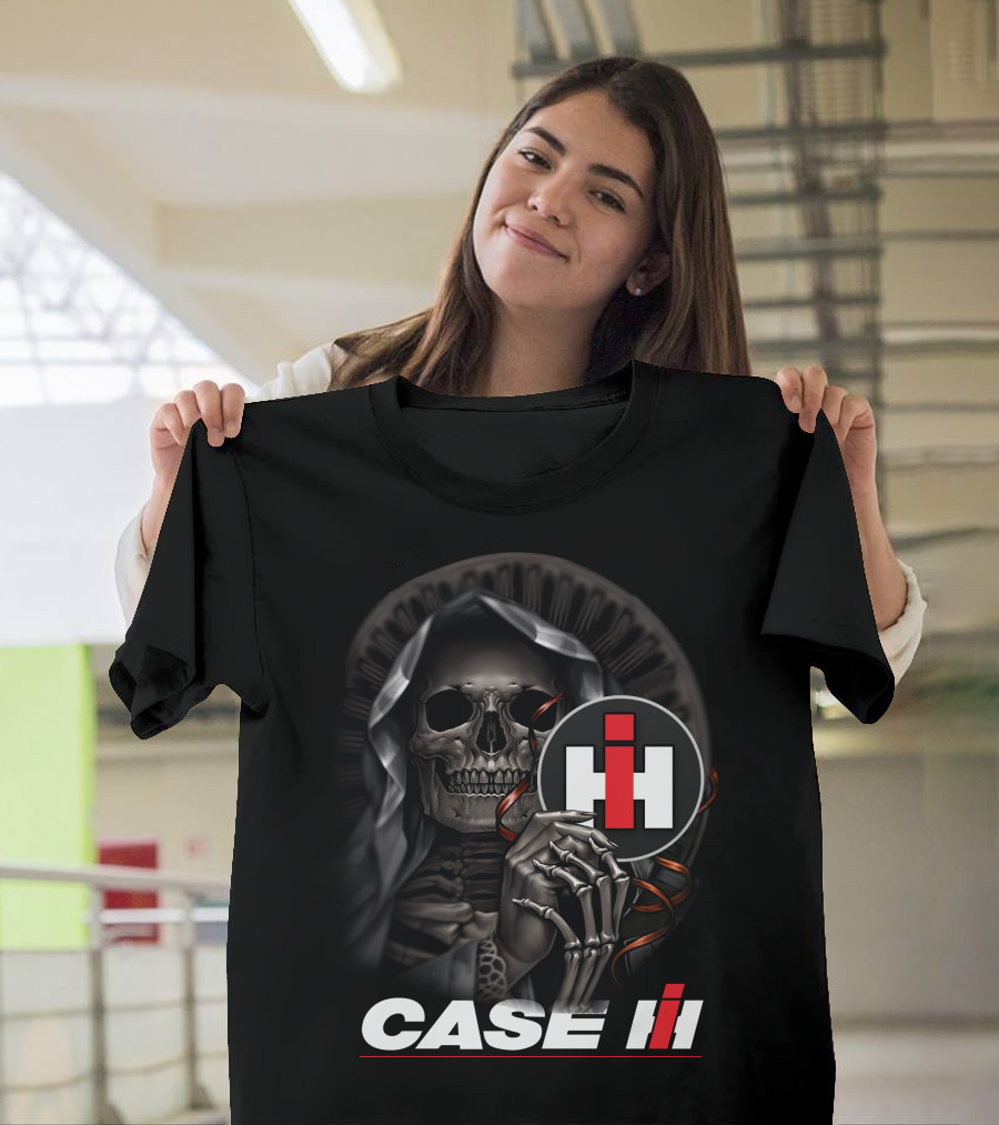 Case Ih Grim Reaper Skeleton Holding T-Shirt