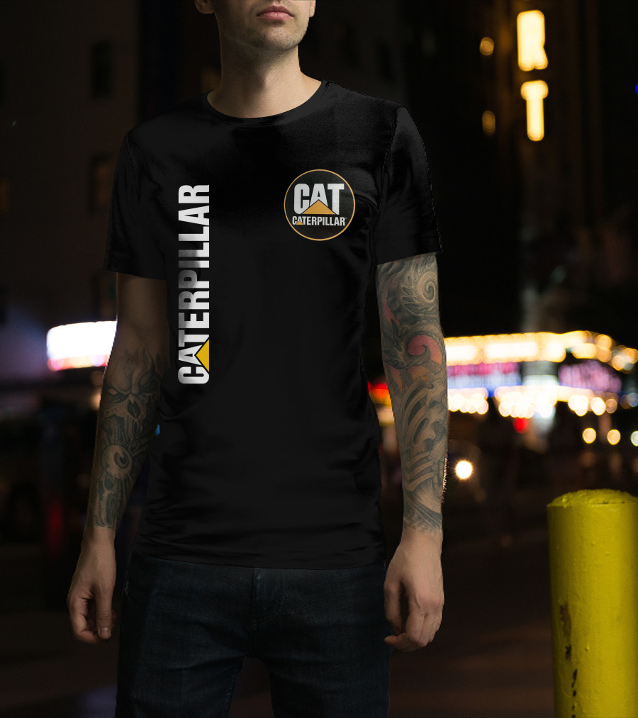 Caterpillar Cat Logo With Triangle T-Shirt