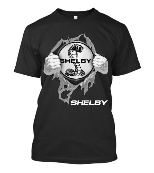Shelby Cobra Logo With Ripped Effect And Hands T-Shirt