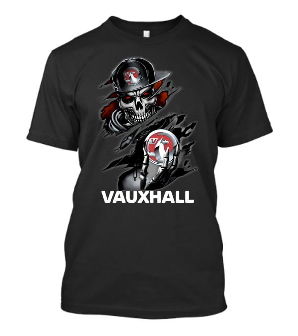 Vauxhall Skull And Logo Design With Hat And Claw Motif T-Shirt