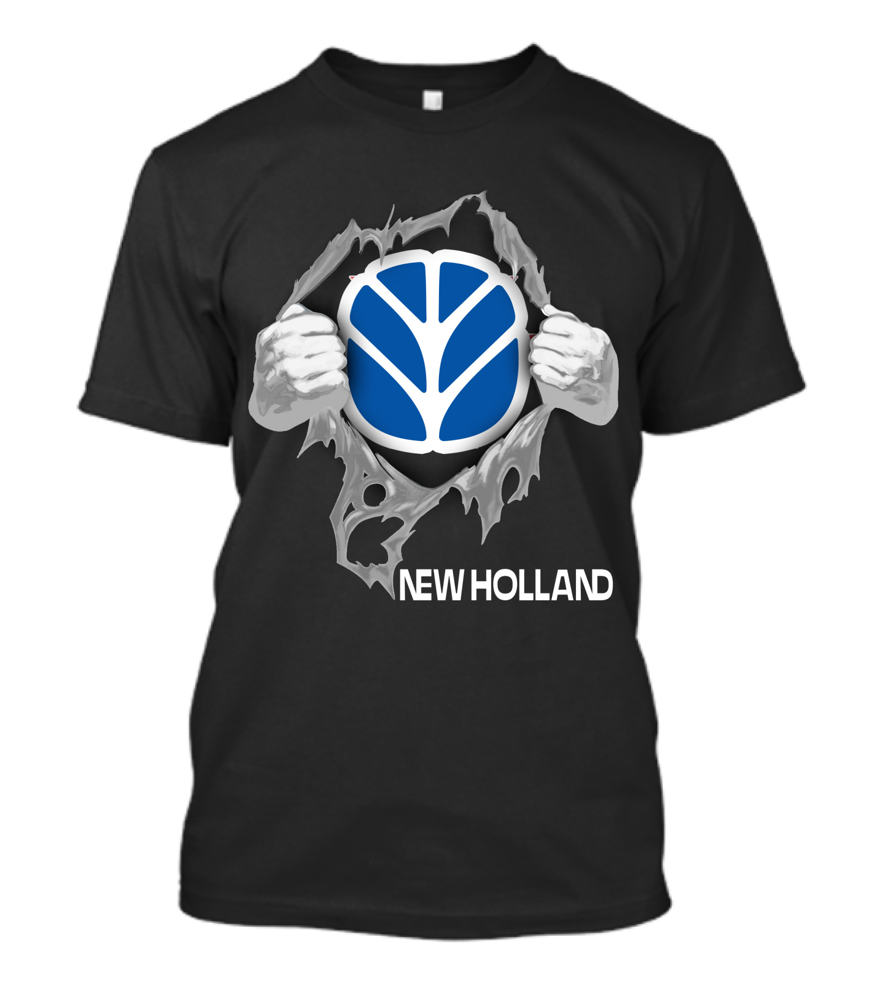 New Holland Tractor Logo Ripped T-Shirt