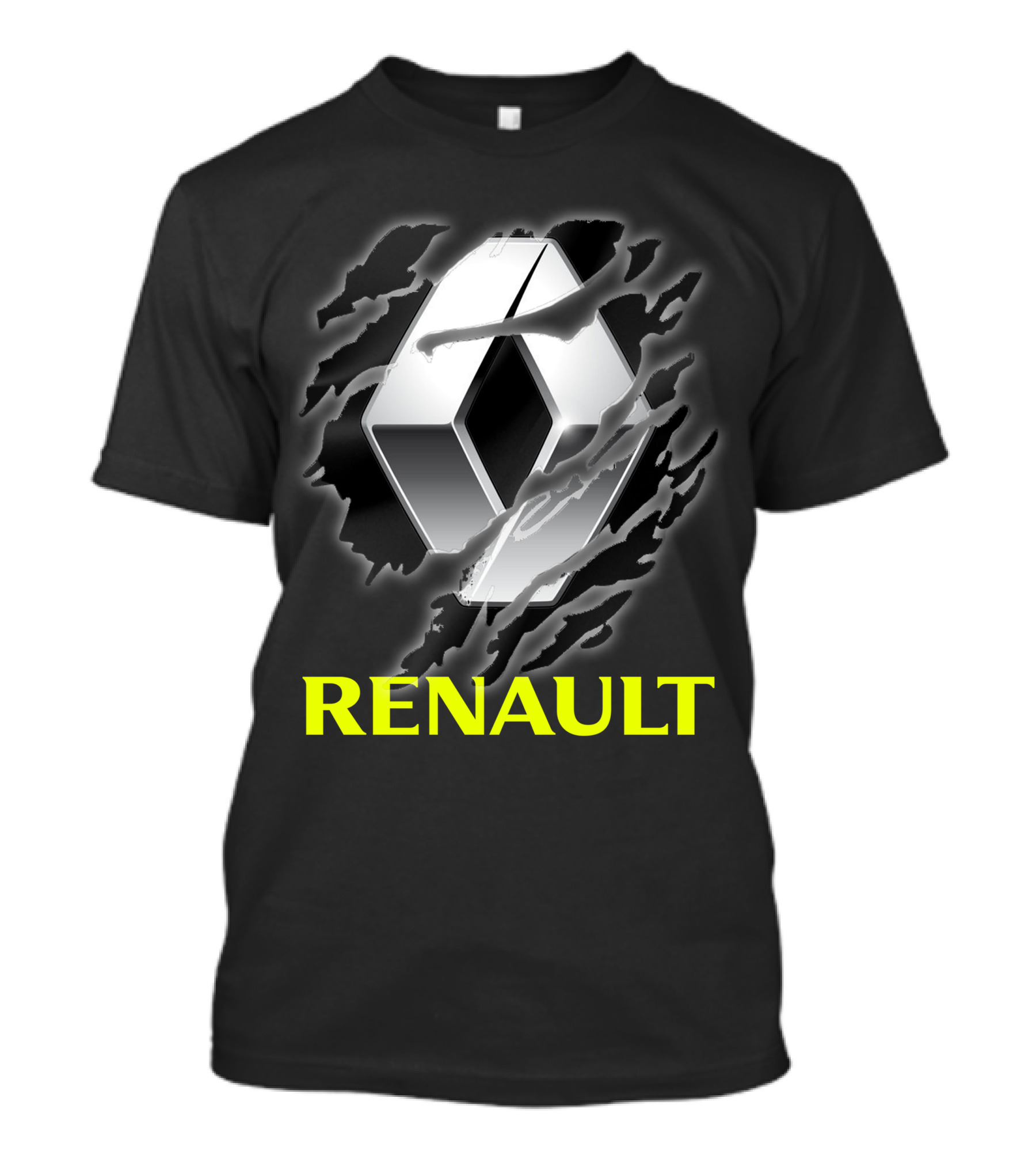 Renault Logo In Dynamic Claw Effect With Dark T-Shirt