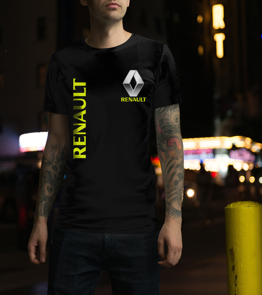 Renault Silver Diamond Logo Black T-Shirt