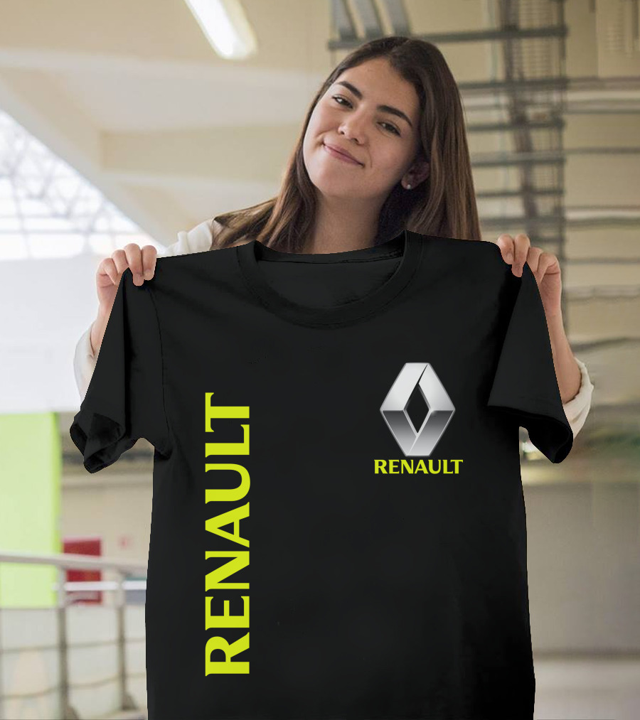 Renault Silver Diamond Logo Black T-Shirt