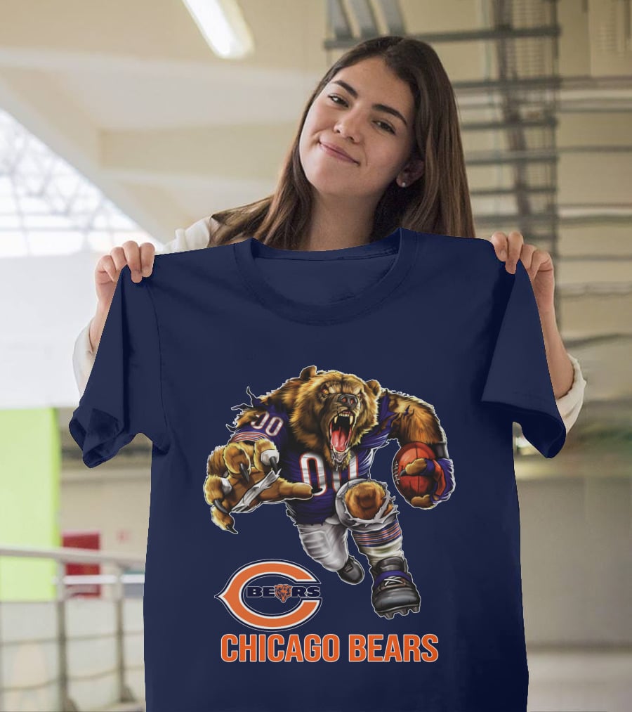 Chicago Bears 00 Roaring Football Beast T-Shirt