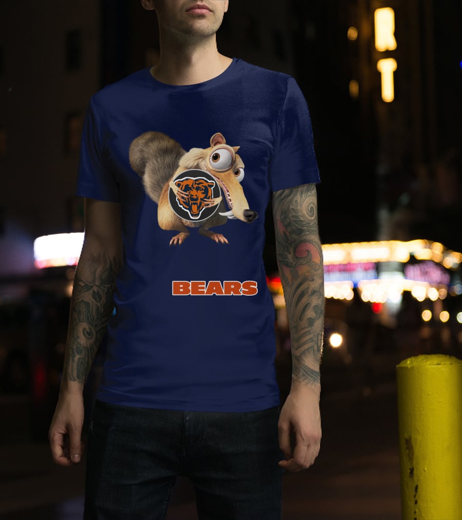 Bears 03 Chicago Football Scrat Character Crossover T-Shirt