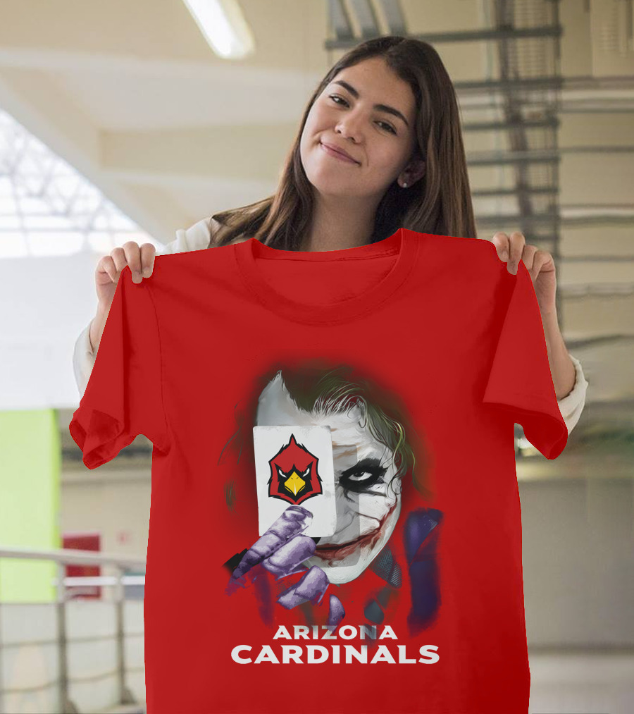 Arizona Cardinals Joker Playing Card Face T-Shirt