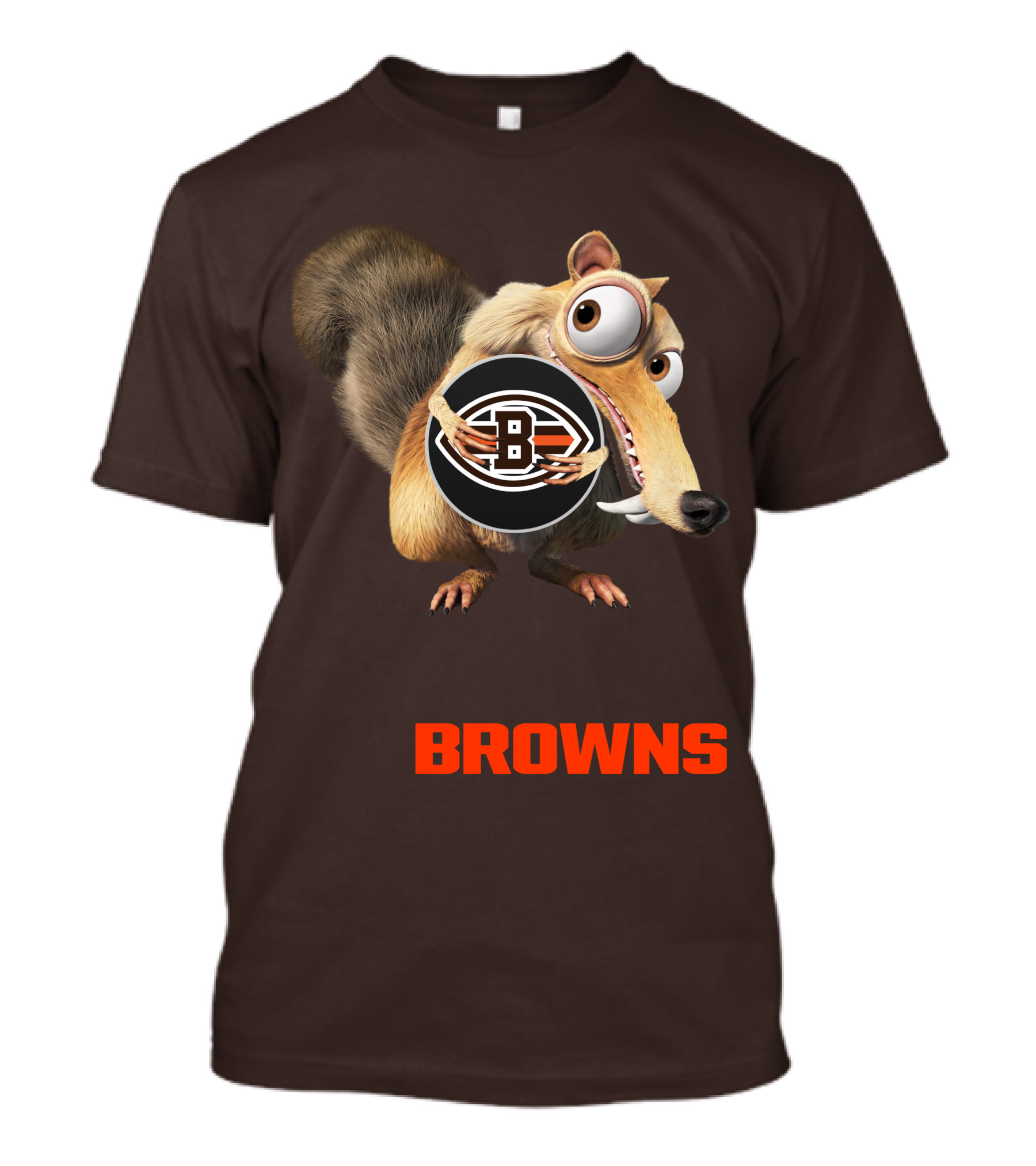 Browns 09 Animated Character Holding Football T-Shirt