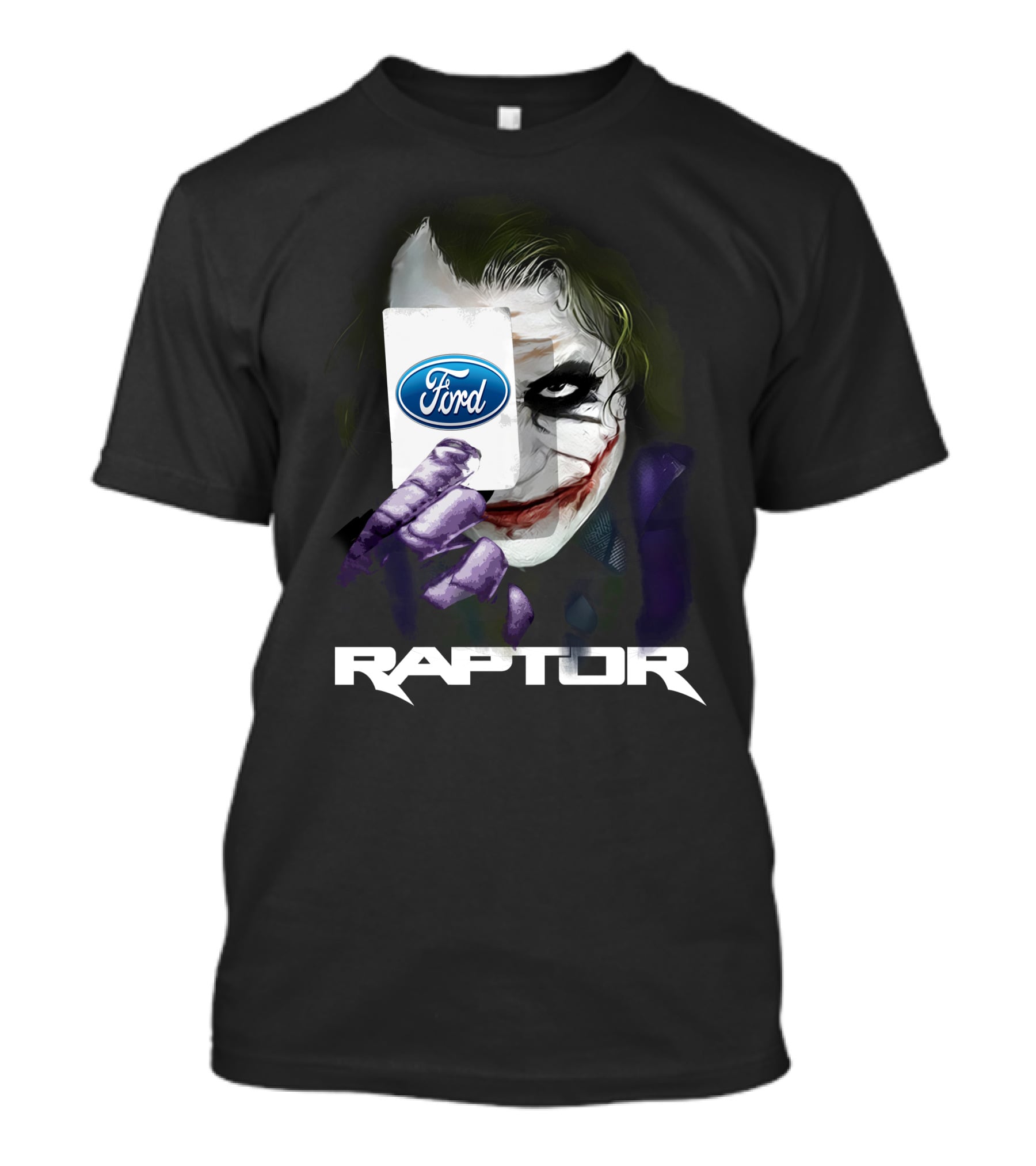 Raptor Joker Holding Ford Logo Card T-Shirt