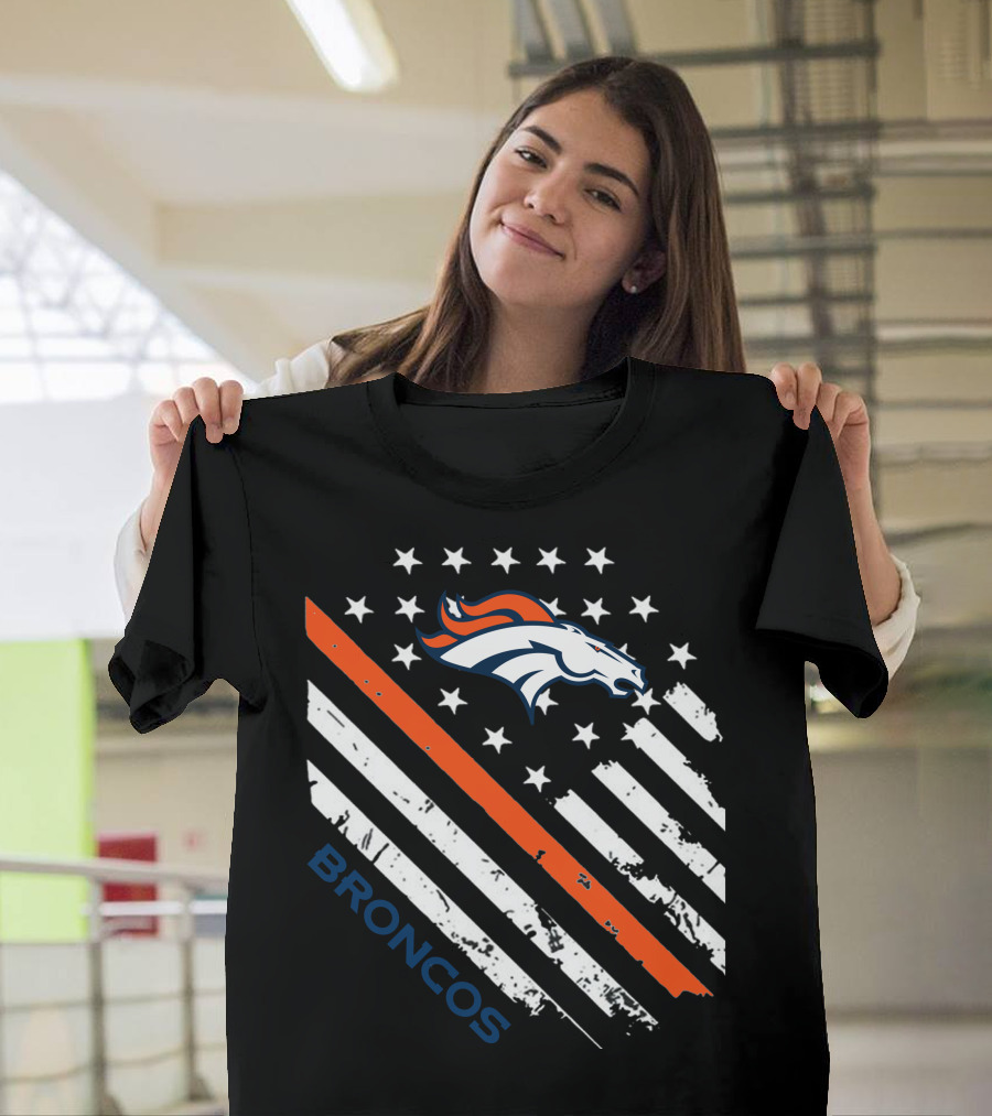Broncos American Flag Stars Stripes T-Shirt