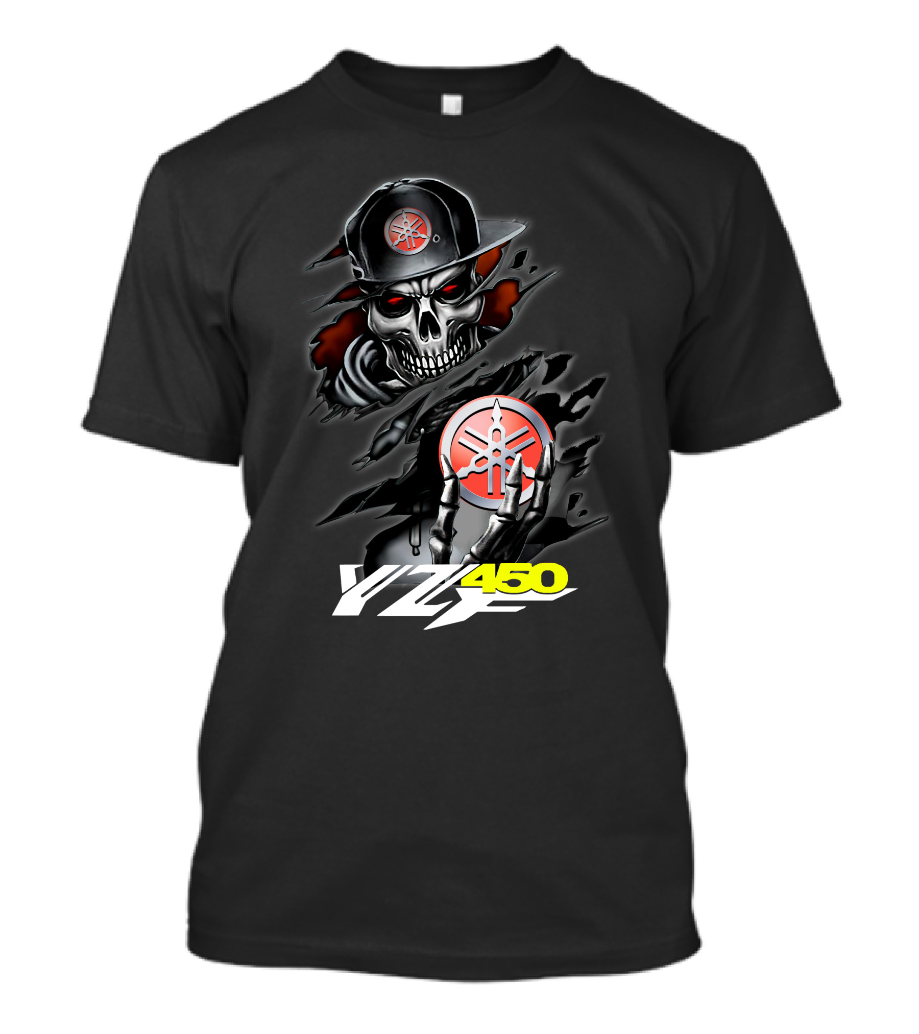 Yfz450 Skull With Yamaha Logo And Cap T-Shirt