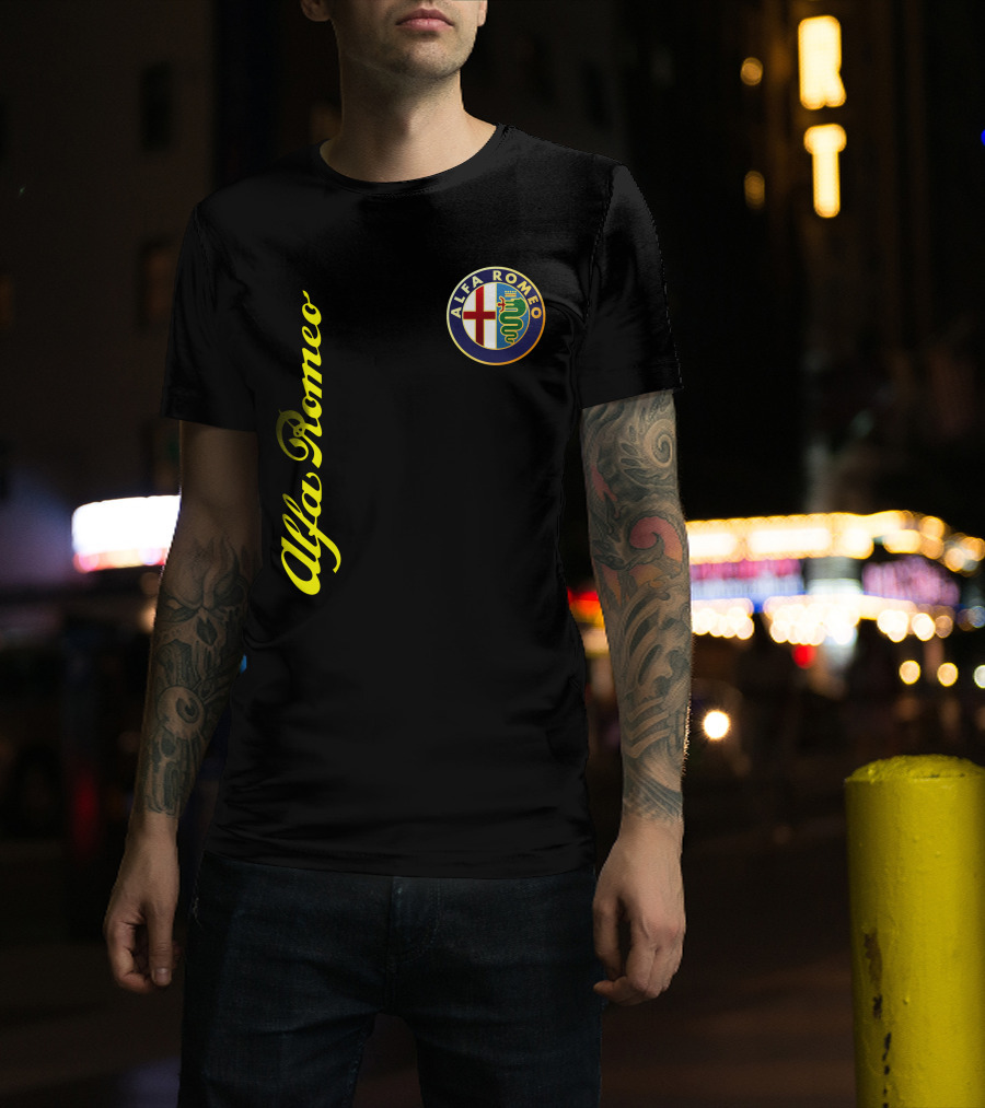 Alfa Romeo Classic Car Logo And Name T-Shirt