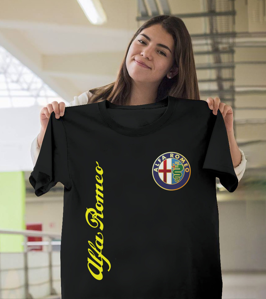 Alfa Romeo Classic Car Logo And Name T-Shirt