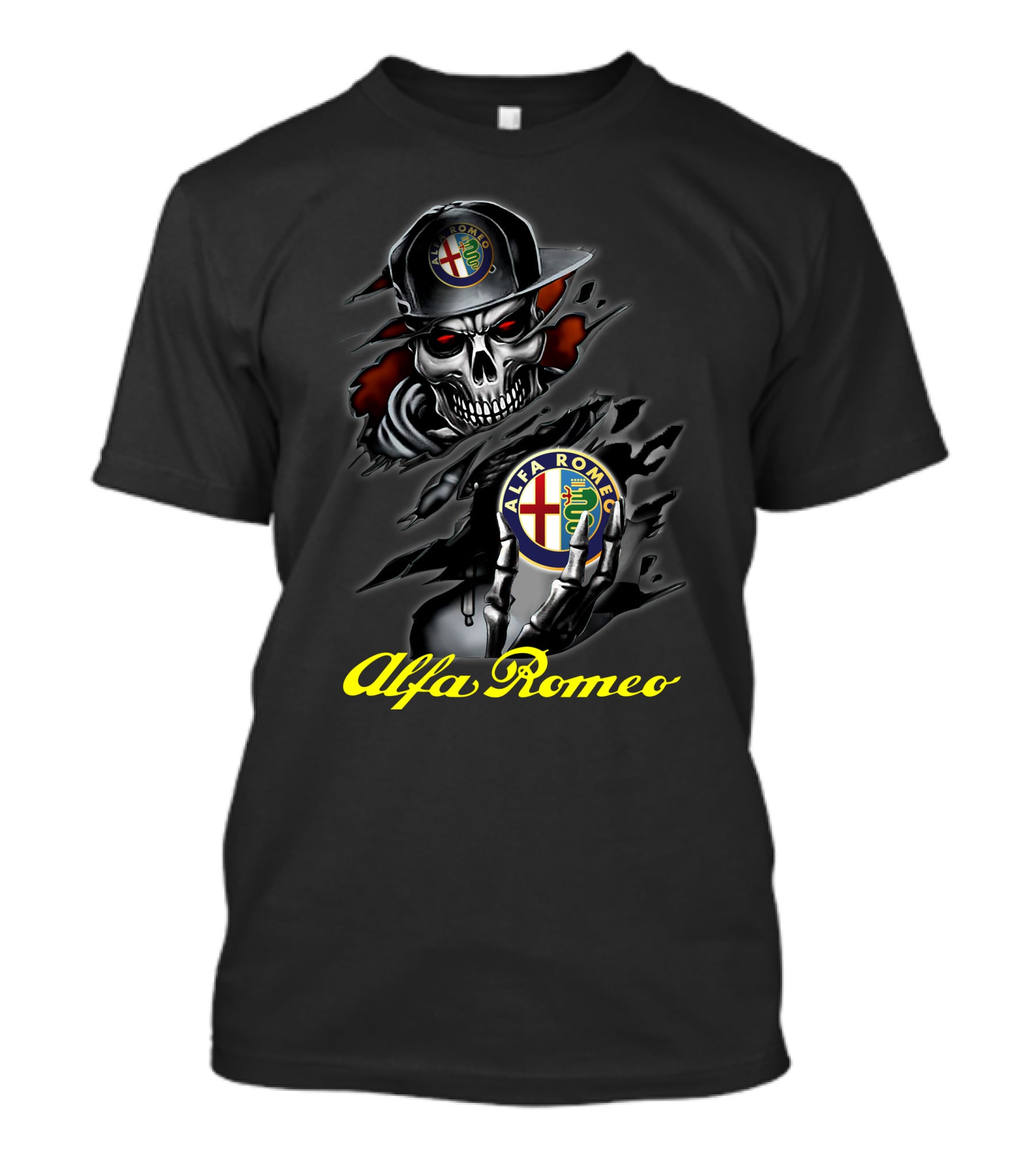 Alfa Romeo Skull In Hat T-Shirt