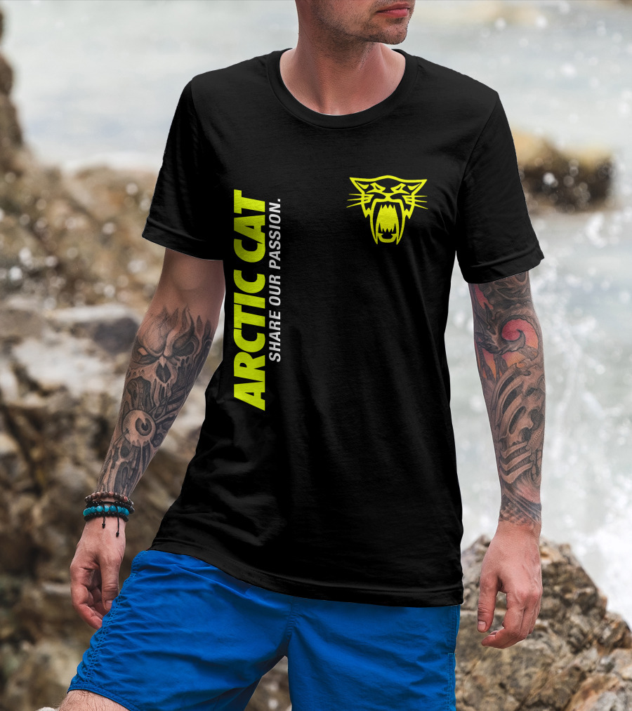 Arctic Cat Share Our Passion Neon Cat T-Shirt