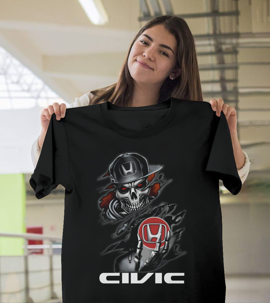 Civic 06 Skull Honda Emblem Hat T-Shirt
