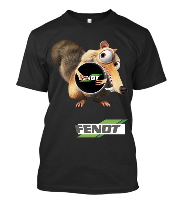 Fendt Tractor Logo With Ice Age Scrat Holding Acorn T-Shirt