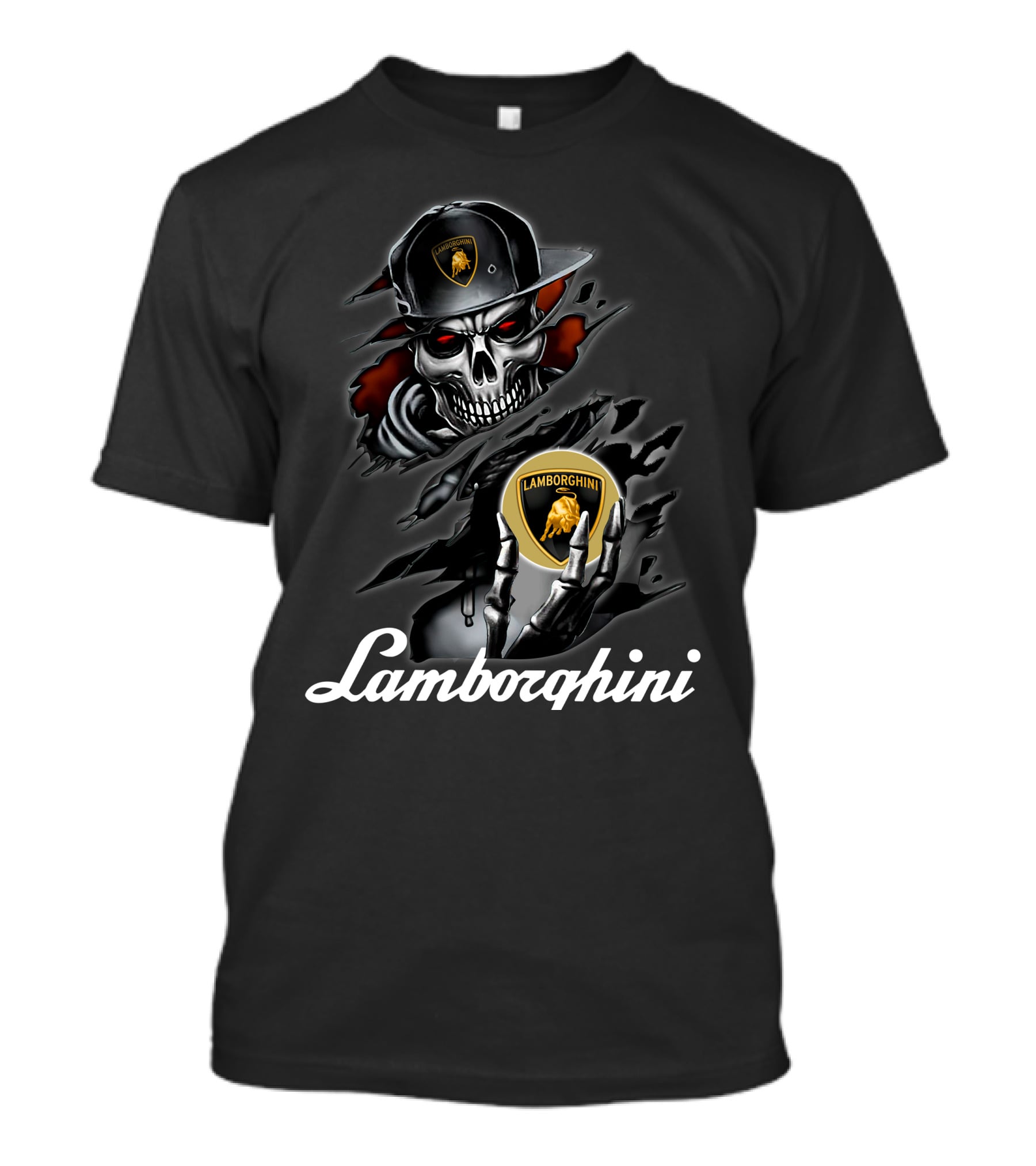 Lamborghini Skeleton Skull Cap Emblem Prius T-Shirt