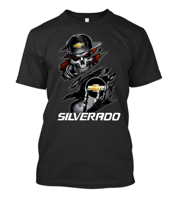 Silverado Skull With Chevrolet Logo Hat T-Shirt