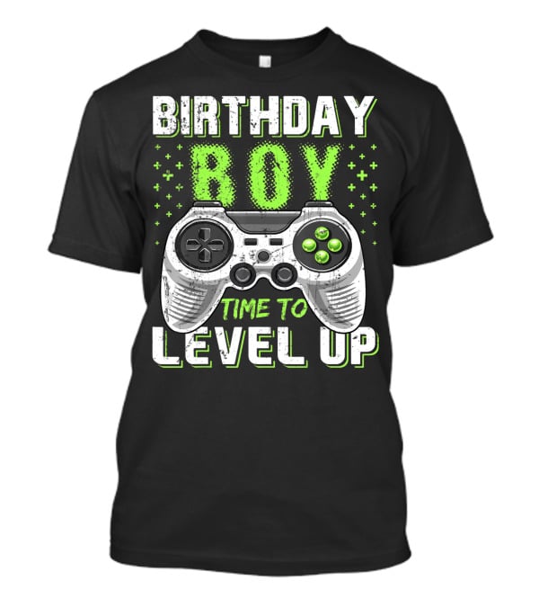 Birthday Boy Time To Level Up Video Game Controller Birthday T-Shirt