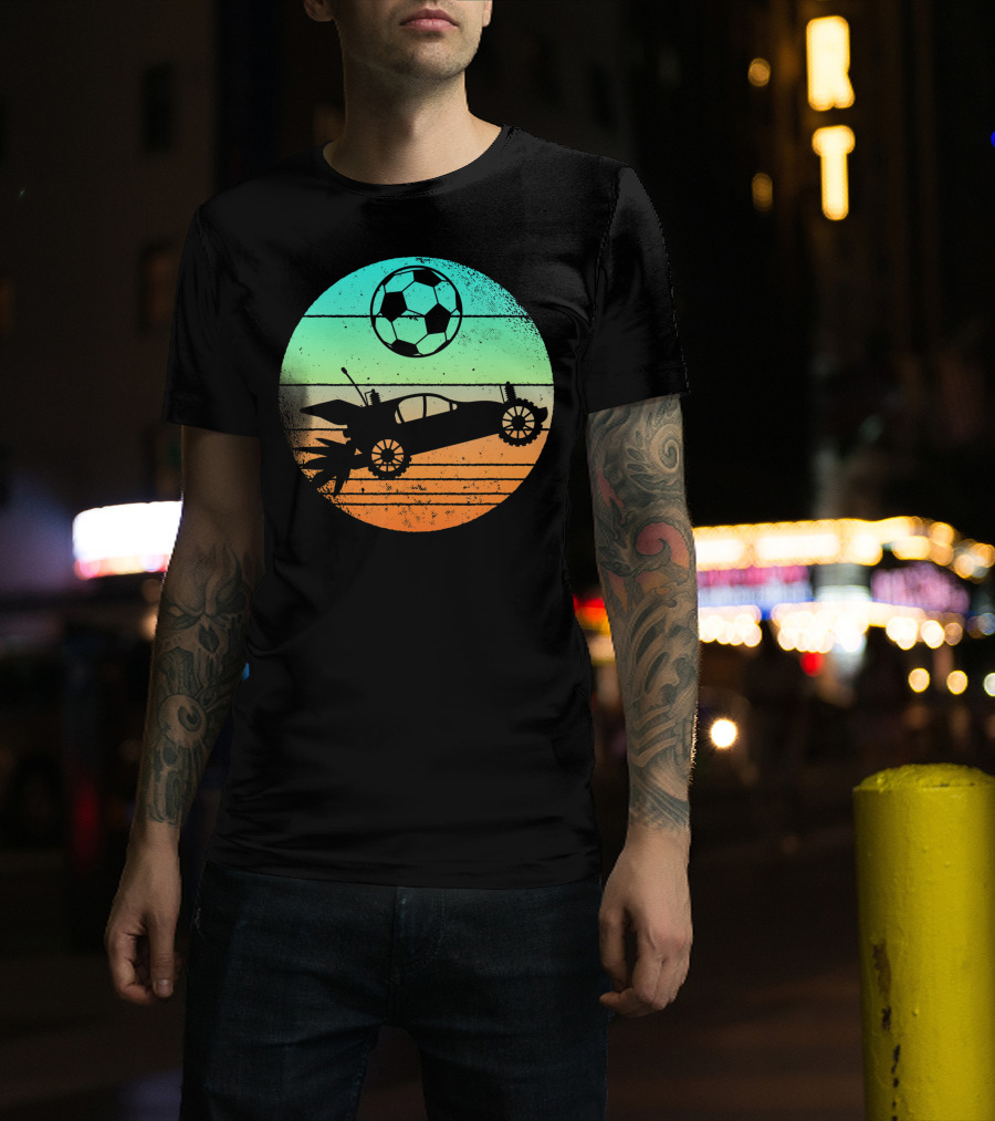 Retro Rocket Soccer Car League Gamer Aesthetic T-Shirt