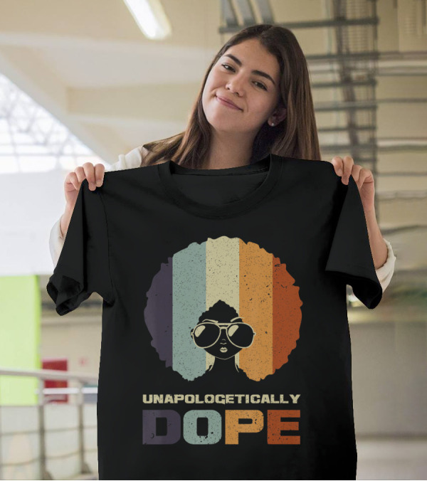 Unapologetically Dope Afro Rainbow Stripes Sunglasses T-Shirt