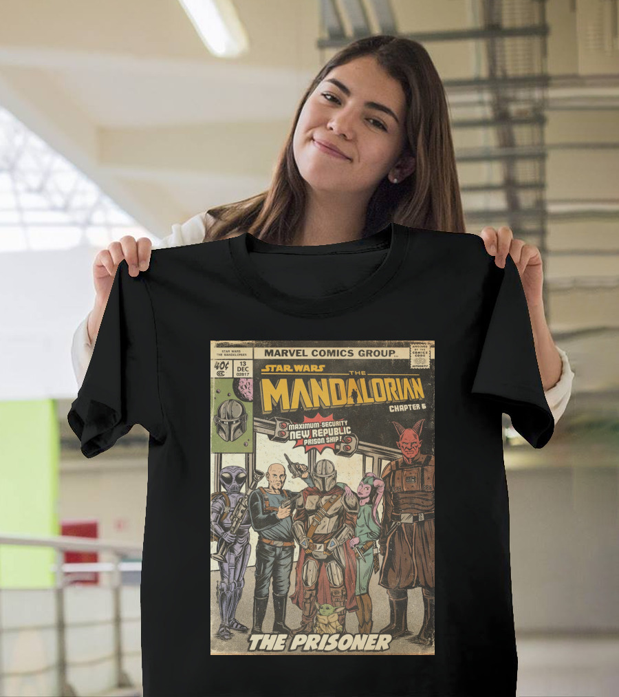 Star Wars The Mandalorian Chapter 6 Marvel Comics Group The Prisoner Maximum-Security New Republic Prison Ship T-Shirt