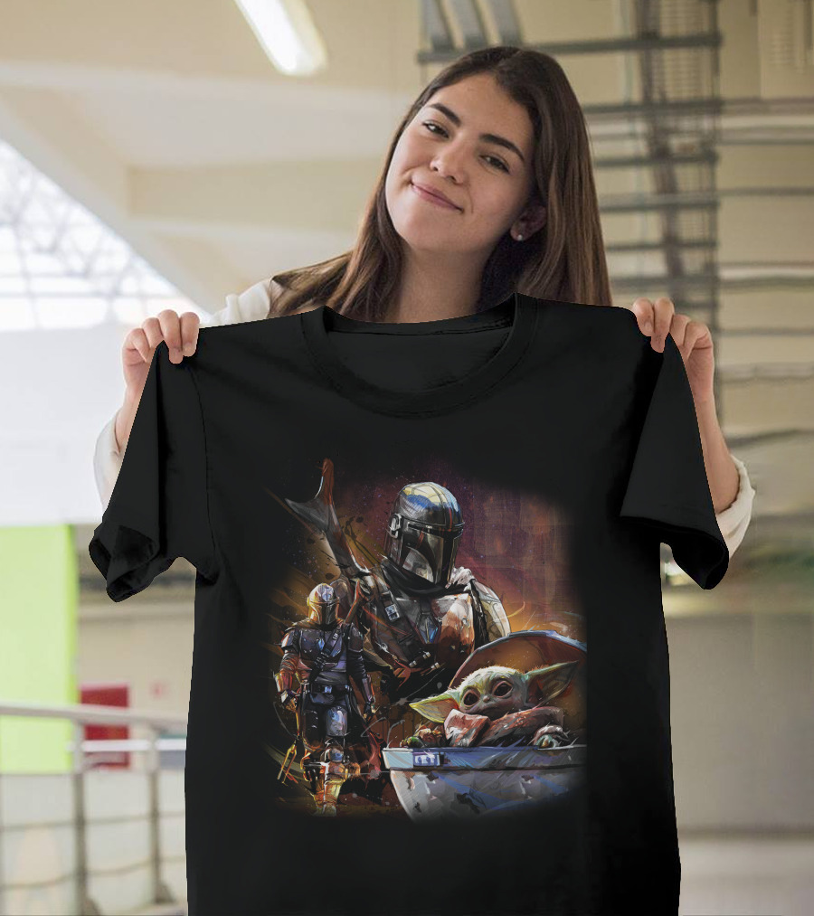 Only Today Mandalorian And Grogu Star Wars Art T-Shirt