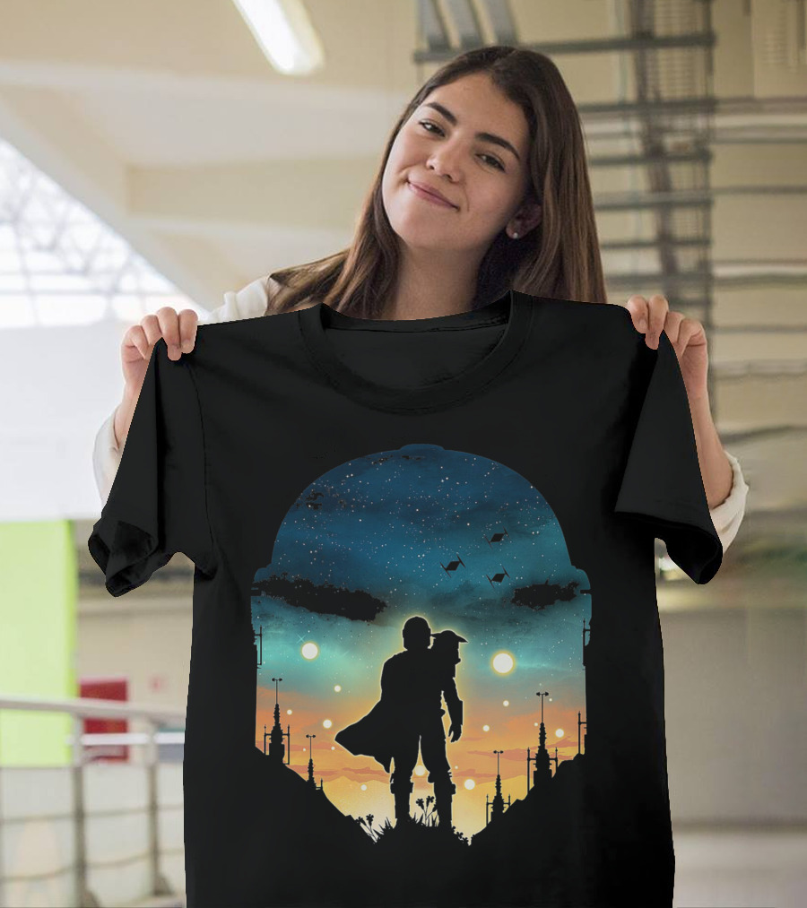 Only Today Lone Mandalorian Starry Sunset Adventure T-Shirt