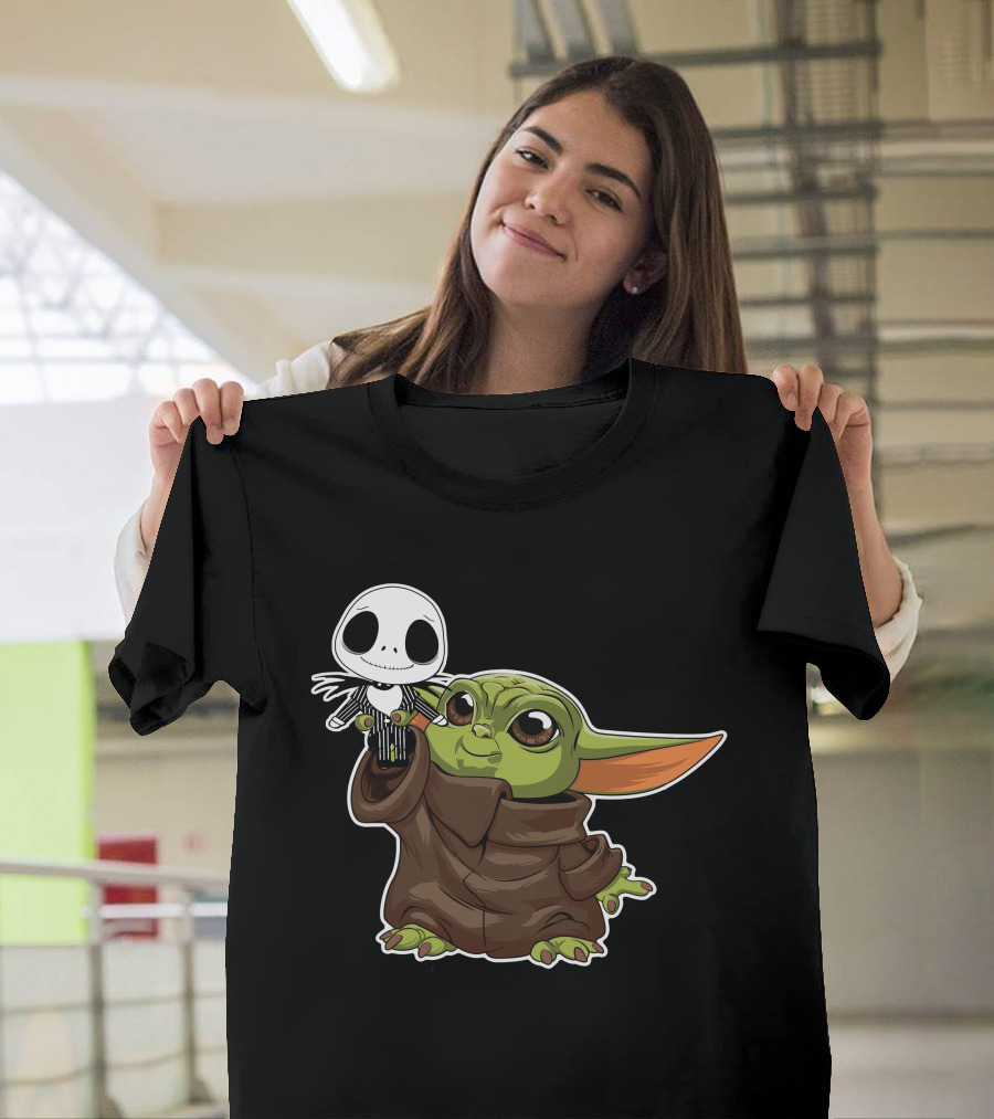 Grogu Holding Jack Skellington Only Today T-Shirt