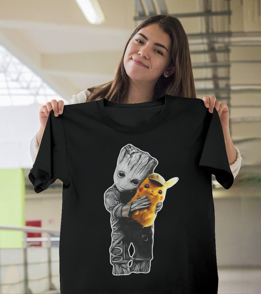 Only Today Groot Holding Pikachu T-Shirt